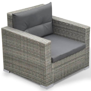 Galleria Design 6 Piece Garden Lounge Set with Cushions Poly Rattan Grey