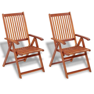 Galleria Design Folding Garden Chairs 2 pcs Solid Acacia Wood Brown