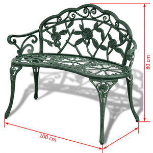 Galleria Design Garden Bench 100 cm Cast Aluminium Green