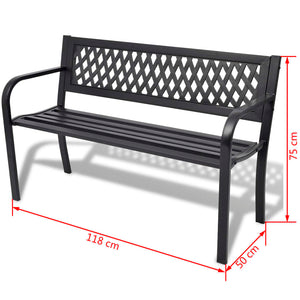 Galleria Design Garden Bench 118 cm Steel Black