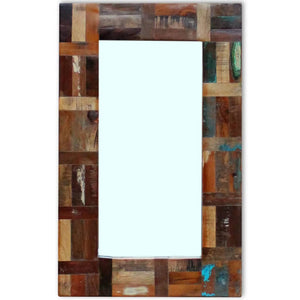 Galleria Design Mirror Solid Reclaimed Wood 80x50 cm