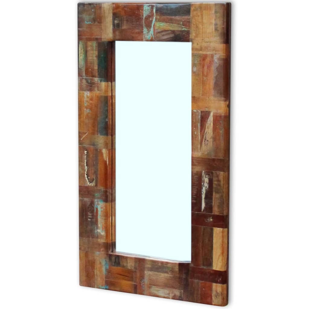 Galleria Design Mirror Solid Reclaimed Wood 80x50 cm