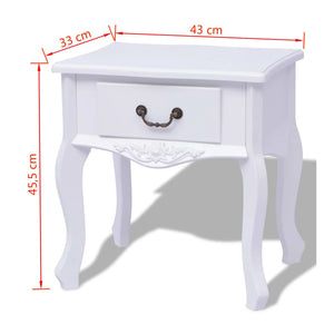 Galleria Design Bedside Cabinets 2 pcs MDF White