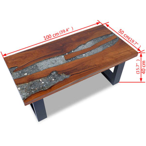 Galleria Design Coffee Table Teak Resin 100x50 cm