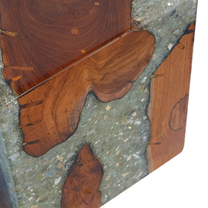 Galleria Design Stool Solid Teak Wood and Resin