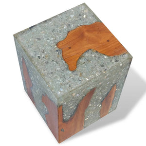 Galleria Design Stool Solid Teak Wood and Resin