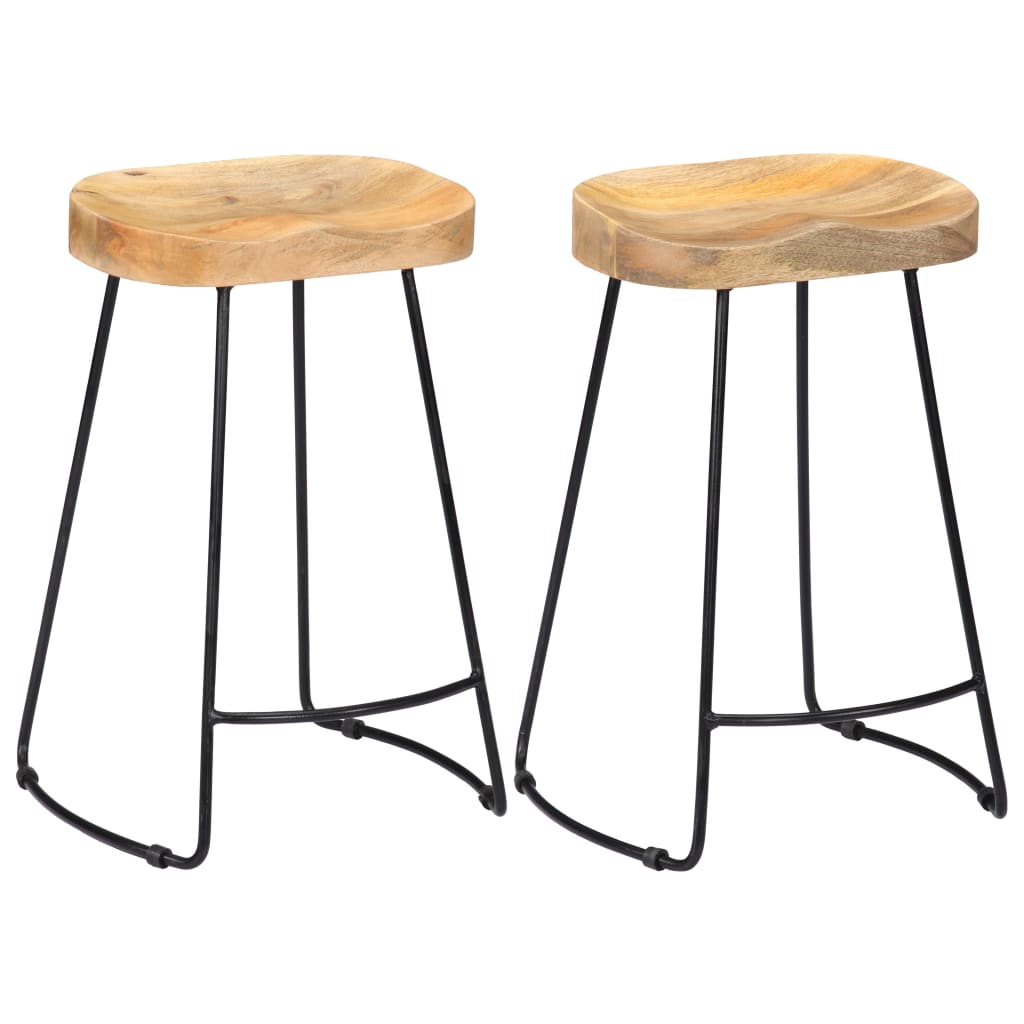 Galleria Design Gavin Bar Stools 2 pcs Solid Mango Wood