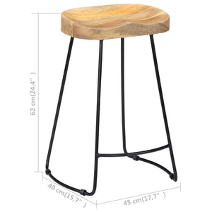 Galleria Design Gavin Bar Stools 2 pcs Solid Mango Wood