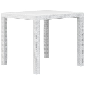 Galleria Design Garden Table White 79x79x72 cm Plastic Rattan Look