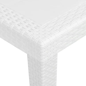 Galleria Design Garden Table White 79x79x72 cm Plastic Rattan Look