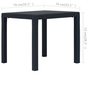 Galleria Design Garden Table Anthracite 79x79x72 cm Plastic Rattan Look