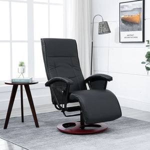 Galleria Design Swivel TV Armchair Black Faux Leather