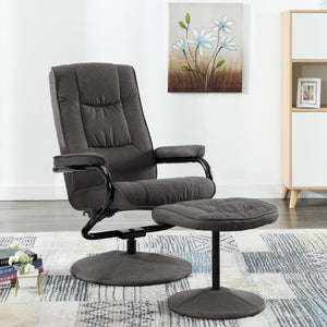 Galleria Design Recliner Chair with Footrest Dark Grey Fabric