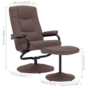 Galleria Design Recliner Chair with Footrest Brown Fabric