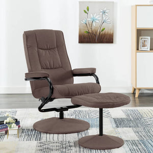 Galleria Design Recliner Chair with Footrest Brown Fabric