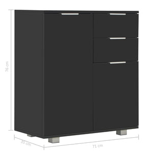 Galleria Design Sideboard High Gloss Black 71x35x80 cm Engineered Wood