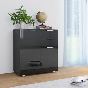 Galleria Design Sideboard High Gloss Black 71x35x80 cm Engineered Wood