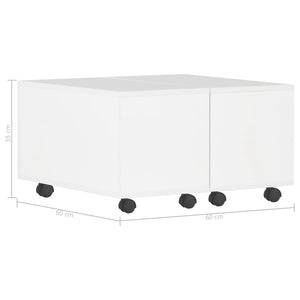 Galleria Design Coffee Table High Gloss White 60x60x35 cm Engineered Wood