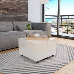 Galleria Design Coffee Table High Gloss White 60x60x35 cm Engineered Wood