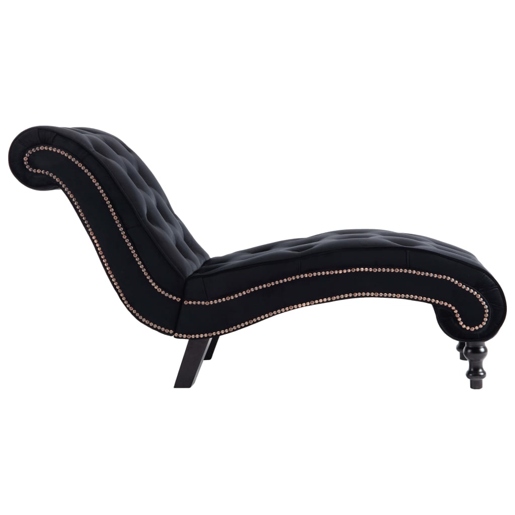 Galleria Design Chaise Lounge Black Velvet