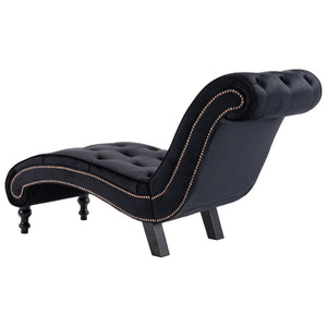 Galleria Design Chaise Lounge Black Velvet