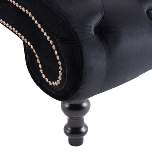 Galleria Design Chaise Lounge Black Velvet