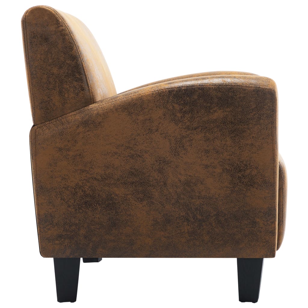 Galleria Design Sofa Chair Brown Faux Suede Leather