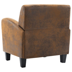 Galleria Design Sofa Chair Brown Faux Suede Leather