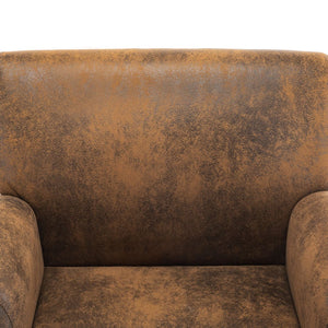 Galleria Design Sofa Chair Brown Faux Suede Leather