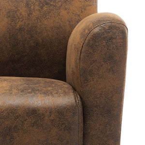 Galleria Design Sofa Chair Brown Faux Suede Leather