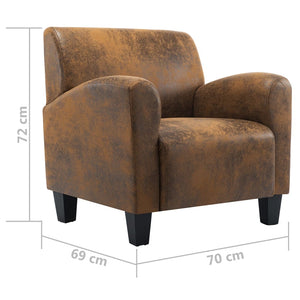 Galleria Design Sofa Chair Brown Faux Suede Leather