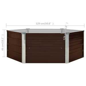 Galleria Design Raised Garden Bed Brown 129x129x46 cm Galvanised Steel