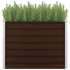 Galleria Design Raised Garden Bed Brown 100x100x77 cm Galvanised Steel