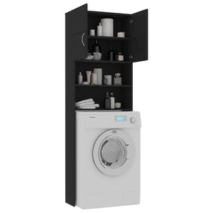 Galleria Design Washing Machine Cabinet Black 64x25.5x190 cm Engineered Wood