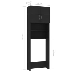 Galleria Design Washing Machine Cabinet Black 64x25.5x190 cm Engineered Wood