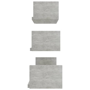 Galleria Design Wall Display Shelf 3 pcs Concrete Grey Engineered Wood