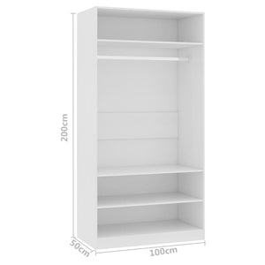 Galleria Design Wardrobe White 100x50x200 cm Engineered Wood