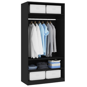 Galleria Design Wardrobe Black 100x50x200 cm Engineered Wood