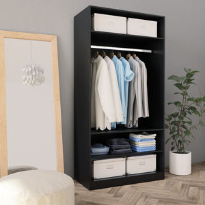 Galleria Design Wardrobe Black 100x50x200 cm Engineered Wood