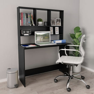 Galleria Design Desk with Shelf Black 110x45x157 cm Engineered Wood