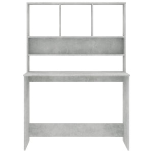 Galleria Design Desk with Shelf Concrete Grey 110x45x157 cm Engineered Wood