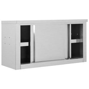 Galleria Design Kitchen Wall Cabinet with Sliding Doors 90x40x50 cm Stainless Steel