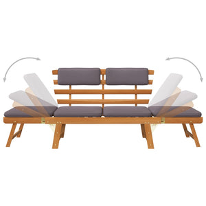 Galleria Design 2-in-1 Garden Daybed with Cushion 190 cm Solid Acacia Wood