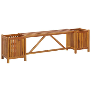 Galleria Design Garden Bench with 2 Planters 150x30x40 cm Solid Acacia Wood