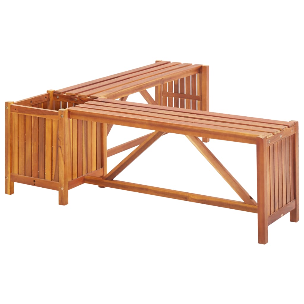 Galleria Design Garden Corner Bench with Planter 117x117x40cm Solid Acacia Wood