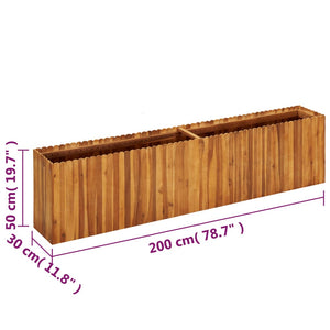 Galleria Design Garden Raised Bed 200x30x50 cm Solid Acacia Wood