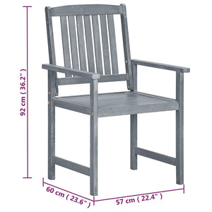 Galleria Design Garden Chairs 2 pcs Grey Solid Acacia Wood