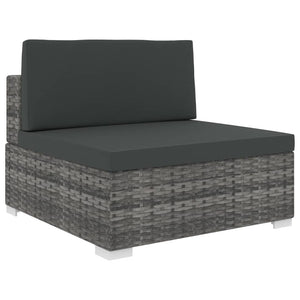 Galleria Design Sectional Middle Seat 1 pc with Cushions Poly Rattan Grey