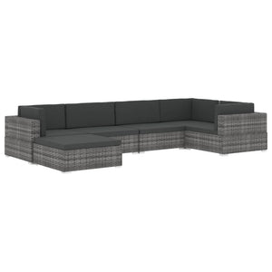 Galleria Design Sectional Middle Seat 1 pc with Cushions Poly Rattan Grey