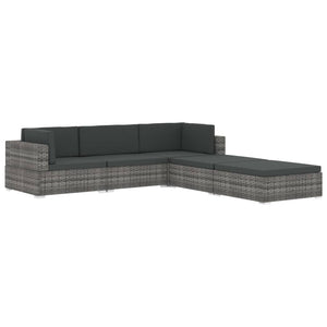 Galleria Design Sectional Middle Seat 1 pc with Cushions Poly Rattan Grey